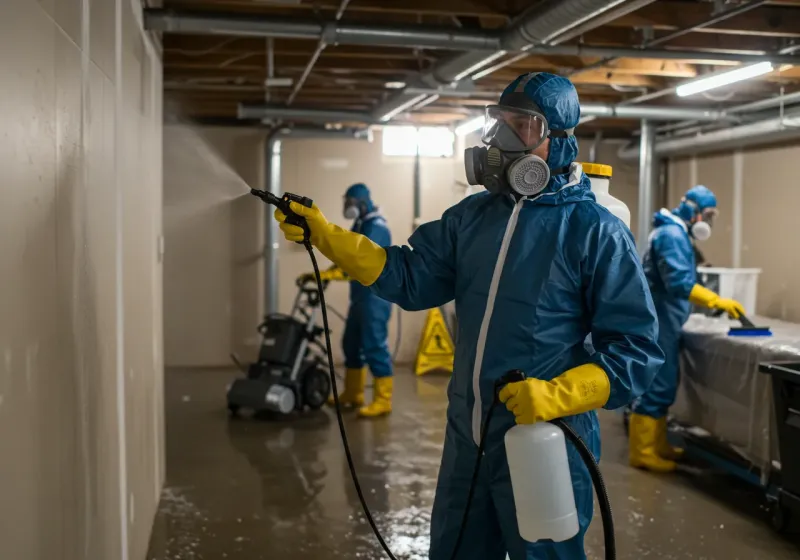 Basement Sanitization and Antimicrobial Treatment process in Person County, NC