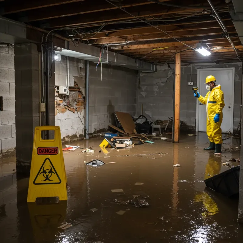 Flooded Basement Electrical Hazard in Person County, NC Property